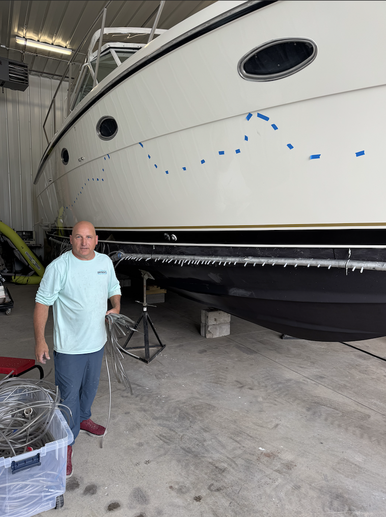 Jon Bartnick setting up the Dryboat System